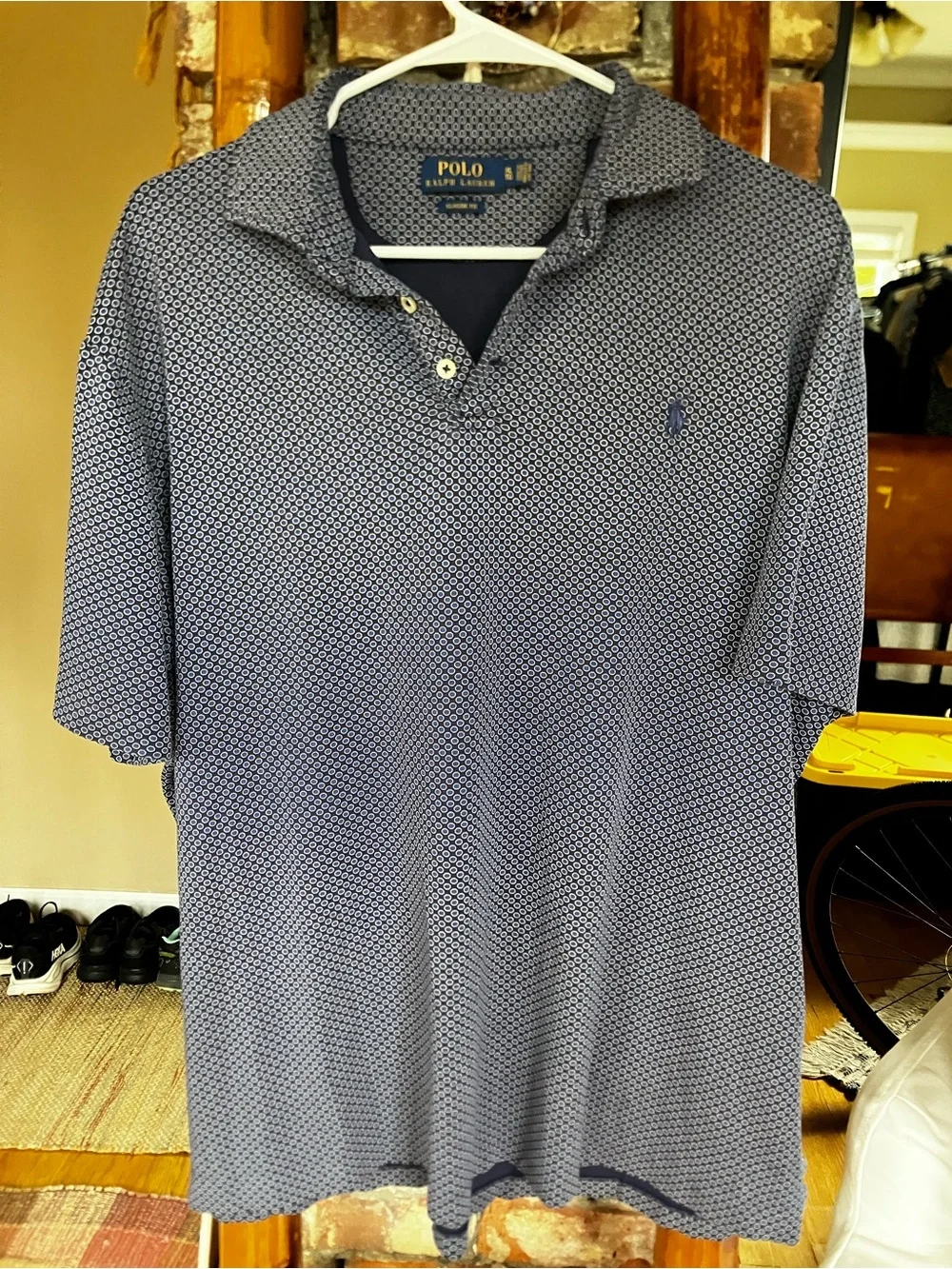 Ralph Lauren Men's Navy Micro-Pattern Polo